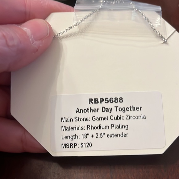 COPY - COPY - New in box Bomb January 2023 necklace. Garnet cz rhodium Plating … - Picture 2 of 2